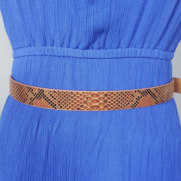 🆕 Faux Snake Skin Belt with Geometric buckle - Picture 5 of 6